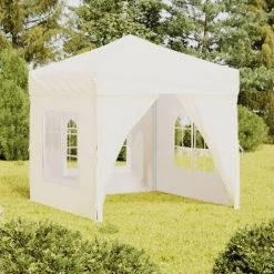 Tente De Réception Pliable Avec Parois Crème 2x2 M VidaXL - Crème -Tente de réception Soldes 67944099 2