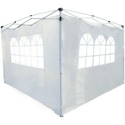 Outsunny Parois Latérales De Rechange Barnum Tonnelle 3 X 3 Ou 3 X 6 M 2 Pièces 2 Grandes Fenêtres Blanc - Blanc