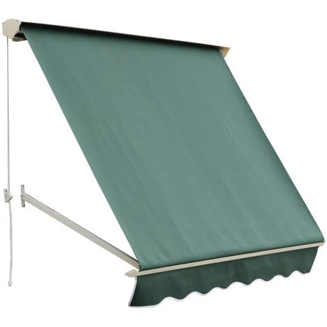 Outsunny Store Banne Manuel Inclinaison Réglable Aluminium Polyester Imperméabilisé 70L X 180l Cm Vert - Vert 3 Outsunny Store Banne Manuel Inclinaison Réglable Aluminium Polyester Imperméabilisé 70L X 180l Cm Vert - Vert