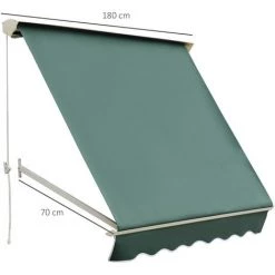 Outsunny Store Banne Manuel Inclinaison Réglable Aluminium Polyester Imperméabilisé 70L X 180l Cm Vert - Vert 9 Outsunny Store Banne Manuel Inclinaison Réglable Aluminium Polyester Imperméabilisé 70L X 180l Cm Vert - Vert -Tente de réception Soldes 6812079 3