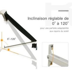 Outsunny Store Banne Manuel Inclinaison Réglable Aluminium Polyester Imperméabilisé 70L X 180l Cm Vert - Vert 11 Outsunny Store Banne Manuel Inclinaison Réglable Aluminium Polyester Imperméabilisé 70L X 180l Cm Vert - Vert -Tente de réception Soldes 6812079 5