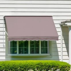 Outsunny Store Banne Manuel Inclinaison Réglable Aluminium Polyester Imperméabilisé 70L X 180l Cm Taupe Clair -Tente de réception Soldes 6812080 2