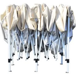 Outsunny Tonnelle Barnum Pliant Pop-up Style Colonial 5,91L X 2,97l X 2,55H M 6 Moustiquaires + Sac De Transport Beige Noir - Beige -Tente de réception Soldes 6812149 5