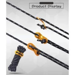 OYLDA Cordon Réfléchissant 5 Mm Cordon De Guidage De Tente Avec Réglage En Aluminium, Pour Store De Camping Et De Randonnée, Rouge, 6 Pièces -Tente de réception Soldes 68137835 4