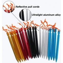 OYLDA Lot De 20 Piquets De Tente En Alliage D'aluminium Avec Cordon De Serrage Pour Camping En Plein Air (mélange De 5 Couleurs) -Tente de réception Soldes 68139469 4