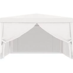 LangRay Maison & Jardin Tente De Réception Avec 4 Parois Latérales En Maille 4x4m Blanc -Tente de réception Soldes 68149164 3