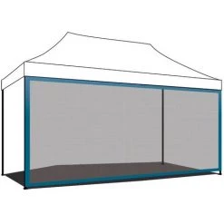 FRANKYSTAR Moustiquaire 3X4,5 Pour Gazebo De Jardin. Moustiquaire Avec Velcro Bleu