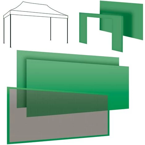 FRANKYSTAR Kit Complet Pour Gazebo 3x4m : 2 Bâches Latérales 4,5 + 1 Bâche Latérale 3m + Bâche De Porte + Moustiquaire Verte 3 FRANKYSTAR Kit Complet Pour Gazebo 3x4m : 2 Bâches Latérales 4,5 + 1 Bâche Latérale 3m + Bâche De Porte + Moustiquaire Verte