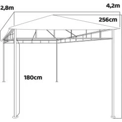 FRANKYSTAR Kios - Gazebo De Jardin En Fer Forgé De 3x4 M -Tente de réception Soldes 68259616 5
