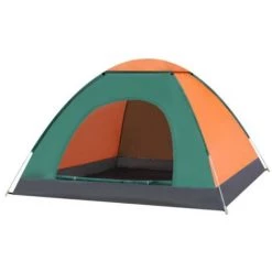 RISCKO Tienda De Campaña Con Una Salida 2-3 Personas Tc-02 Verde / Naranja - Verde / Naranja
