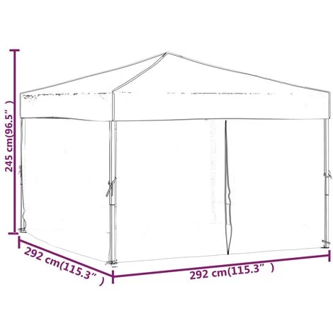 Tente De Réception Pliable Avec Parois Crème 3x3 M VidaXL - Crème 5 Tente De Réception Pliable Avec Parois Crème 3x3 M VidaXL - Crème - Image 3