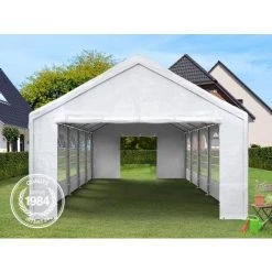 INTENT24.FR Tente Barnum De Réception 5x8 M PE Bâches Amovibles 200-240 G/m² BLANC / Jardin Tonnelle Pavillon Chapiteau - Blanc 8 INTENT24.FR Tente Barnum De Réception 5x8 M PE Bâches Amovibles 200-240 G/m² BLANC / Jardin Tonnelle Pavillon Chapiteau - Blanc -Tente de réception Soldes 6874788 3