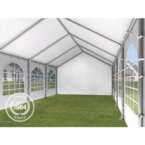 INTENT24.FR Tente Barnum De Réception 5x8 M PE Bâches Amovibles 200-240 G/m² BLANC / Jardin Tonnelle Pavillon Chapiteau - Blanc 6 INTENT24.FR Tente Barnum De Réception 5x8 M PE Bâches Amovibles 200-240 G/m² BLANC / Jardin Tonnelle Pavillon Chapiteau - Blanc – Image 4