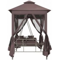 VidaXL Belvédère Convertible En Balancelle Café - Brun -Tente de réception Soldes 6949945 3
