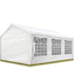 INTENT24.FR Tente De Réception 4x6 M Pavillon Blanc Bâche PE épaisse D'env.180g/m² Imperméable Tente De Jardin - Blanc