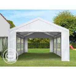 INTENT24.FR Tente De Réception 4x6 M Pavillon Blanc Bâche PE épaisse D'env.180g/m² Imperméable Tente De Jardin - Blanc -Tente de réception Soldes 6952704 3