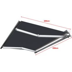 SUNNY INCH ® Store Banne Manuel Demi Coffre Pour Terrasse - Gris Anthracite - Longueur 2.5 M Et Largeur 2 M - Gris Anthracite 9 SUNNY INCH ® Store Banne Manuel Demi Coffre Pour Terrasse - Gris Anthracite - Longueur 2.5 M Et Largeur 2 M - Gris Anthracite -Tente de réception Soldes 7025052 3