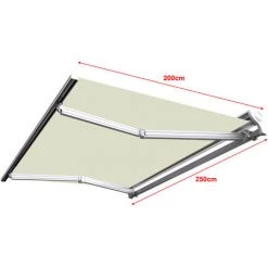 SUNNY INCH ® Store Banne Manuel Demi Coffre Pour Terrasse - Écru - Longueur 2.5 M Et Largeur 2 M - Écru -Tente de réception Soldes 7025059 3