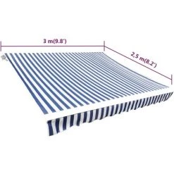 Toile D'Auvent Bleu Et Blanc 3x2,5 M VidaXL 11 Toile D'Auvent Bleu Et Blanc 3x2,5 M VidaXL -Tente de réception Soldes 732195 5