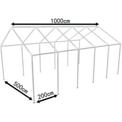 VidaXL Cadre En Acier Pour Tente De Fête 10x5 M - Argent 6 VidaXL Cadre En Acier Pour Tente De Fête 10x5 M - Argent -Tente de réception Soldes 734166 2