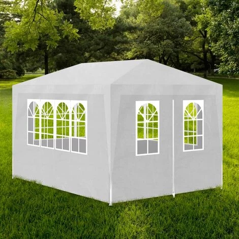 VidaXL Tente De Réception 3 X 4 M Blanc - Blanc 3 VidaXL Tente De Réception 3 X 4 M Blanc - Blanc