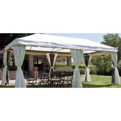 CAESAROO Tonnelle Rectangulaire 6x3 M En Alluminium | Ecru -Tente de réception Soldes 7430850 5