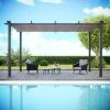AVRIL PARIS Tonnelle/Pergola Aluminium 3x4m Toile Coulissante Rétractable - Gris Taupe - Hero XL - Gris -Tente de réception Soldes 7455976 1