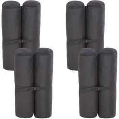 TECTAKE 4 Sacs De Lestage Pour Barnum Tonnelle De Jardin Ou Tente De Répcetion En Polyester Noir - Noir