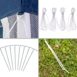 TECTAKE Tonnelle De Jardin Autoportante 3 M X 3 M Structure En Métal Bleu - Bleu -Tente de réception Soldes 7514097 5