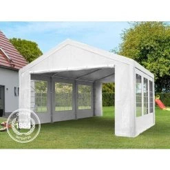 INTENT24.FR Tente De Réception 3x4 M Pavillon Blanc Bâche PE épaisse D'env.180g/m² Imperméable Tente De Jardin - Blanc 7 INTENT24.FR Tente De Réception 3x4 M Pavillon Blanc Bâche PE épaisse D'env.180g/m² Imperméable Tente De Jardin - Blanc -Tente de réception Soldes 7544022 2