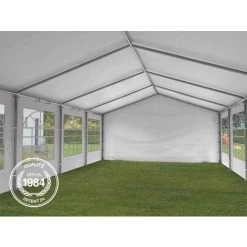 INTENT24.FR Tente De Réception 5x10 M Pavillon Blanc Bâche PE épaisse D'env.180g/m² Imperméable Tente De Jardin - Blanc -Tente de réception Soldes 7544023 4