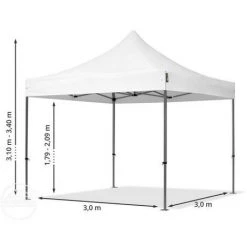 INTENT24.FR INTENT24 3x3 M Tente Pliante - Acier, PES Env. 350g/m², Bleu - Bleu -Tente de réception Soldes 7660770 4