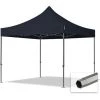 INTENT24.FR INTENT24 3x3 M Tente Pliante - Acier, PES Env. 350g/m², Noir - Noir -Tente de réception Soldes 7660774 1