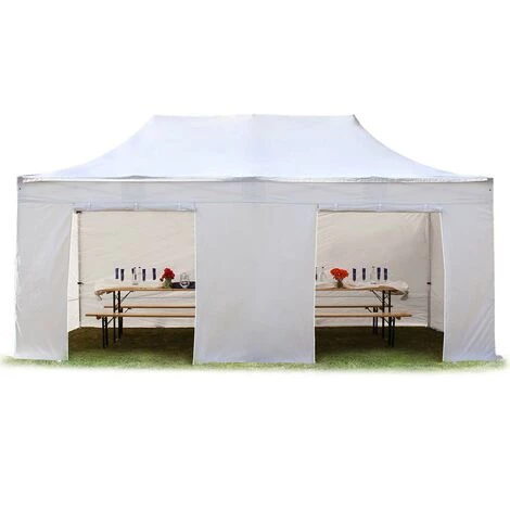 INTENT24.FR INTENT24 3x6 M Tente Pliante - Acier, PES Env. 350g/m², Côtés Sans Fenêtre, Blanc - Blanc 3 INTENT24.FR INTENT24 3x6 M Tente Pliante - Acier, PES Env. 350g/m², Côtés Sans Fenêtre, Blanc - Blanc