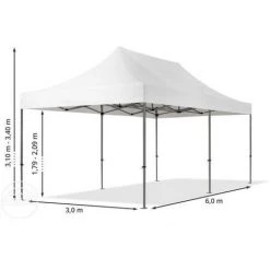 INTENT24.FR INTENT24 3x6 M Tente Pliante - Acier, PES Env. 350g/m², Côtés Sans Fenêtre, Blanc - Blanc 9 INTENT24.FR INTENT24 3x6 M Tente Pliante - Acier, PES Env. 350g/m², Côtés Sans Fenêtre, Blanc - Blanc -Tente de réception Soldes 7660816 4