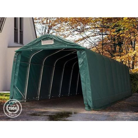 INTENT24.FR INTENT24 Tente-garage Carport 3,3 X 9,6m D'élevage Abri Agricole Tente De Stockage Bâche Env. 550g/m² Armature Solide Vert Fonce - Vert 5 INTENT24.FR INTENT24 Tente-garage Carport 3,3 X 9,6m D'élevage Abri Agricole Tente De Stockage Bâche Env. 550g/m² Armature Solide Vert Fonce - Vert - Image 3