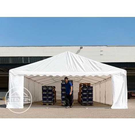 INTENT24.FR Abri / Tente De Stockage PREMIUM INTENT24 - 6 X 12 M En Vert Fonce - Avec Cadre De Sol Et Renforts De Toit, Bâches En PVC Haute Densité Env. 500g/m² 100% Imperméable, Armature En Acier Galvanisé (antirouille), Fixage Par Boulonnage - Vert 5 INTENT24.FR Abri / Tente De Stockage PREMIUM INTENT24 - 6 X 12 M En Vert Fonce - Avec Cadre De Sol Et Renforts De Toit, Bâches En PVC Haute Densité Env. 500g/m² 100% Imperméable, Armature En Acier Galvanisé (antirouille), Fixage Par Boulonnage - Vert – Image 3
