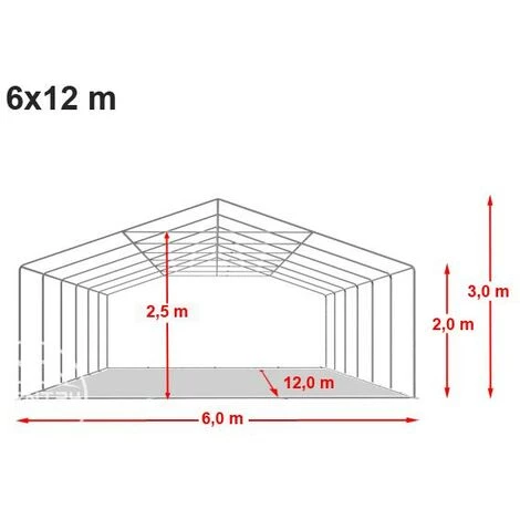 INTENT24.FR Abri / Tente De Stockage PREMIUM INTENT24 - 6 X 12 M En Vert Fonce - Avec Cadre De Sol Et Renforts De Toit, Bâches En PVC Haute Densité Env. 500g/m² 100% Imperméable, Armature En Acier Galvanisé (antirouille), Fixage Par Boulonnage - Vert 7 INTENT24.FR Abri / Tente De Stockage PREMIUM INTENT24 - 6 X 12 M En Vert Fonce - Avec Cadre De Sol Et Renforts De Toit, Bâches En PVC Haute Densité Env. 500g/m² 100% Imperméable, Armature En Acier Galvanisé (antirouille), Fixage Par Boulonnage - Vert – Image 5