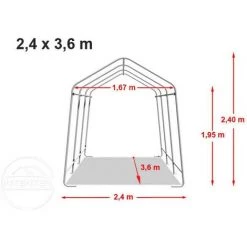 INTENT24.FR Abri/Tente Garage PREMIUM 2,4 X 3,6 M Pour Voiture Et Bateau - Toile PVC Env. 500g/m² Imperméable Vert Fonce - Vert -Tente de réception Soldes 7660866 5