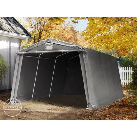 INTENT24.FR Abri/Tente Garage PREMIUM 3,3 X 4,8 M Pour Voiture Et Bateau - Toile PVC Env. 500g/m² Imperméable Gris - Gris 5 INTENT24.FR Abri/Tente Garage PREMIUM 3,3 X 4,8 M Pour Voiture Et Bateau - Toile PVC Env. 500g/m² Imperméable Gris - Gris - Image 3
