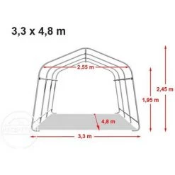 INTENT24.FR Abri/Tente Garage PREMIUM 3,3 X 4,8 M Pour Voiture Et Bateau - Toile PVC Env. 500g/m² Imperméable Gris - Gris 11 INTENT24.FR Abri/Tente Garage PREMIUM 3,3 X 4,8 M Pour Voiture Et Bateau - Toile PVC Env. 500g/m² Imperméable Gris - Gris -Tente de réception Soldes 7660868 5