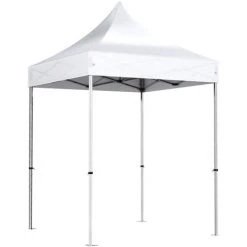 INTEROUGE Barnum Pliant Tonnelle 2x2m Alu 40 Polyester 300g/m² Pelliculé PVC + Sac De TransportBlanc - Blanc