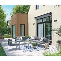 OVIALA Store Banne 2,50 X 2 M Avec Coffre Semi-intégral Gris - Gris -Tente de réception Soldes 7968648 3