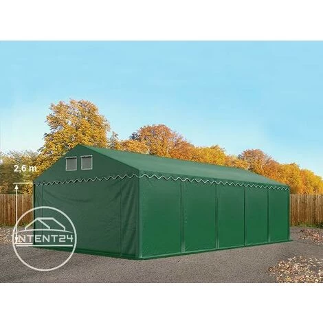 INTENT24.FR INTENT24 Hangar Tente De Stockage 5 X 10 M D'élevage De 2,60m De Hauteur Vert Fonce épaisses D'env. 500g/m² PVC Imperméables - Vert 4 INTENT24.FR INTENT24 Hangar Tente De Stockage 5 X 10 M D'élevage De 2,60m De Hauteur Vert Fonce épaisses D'env. 500g/m² PVC Imperméables - Vert - Image 2