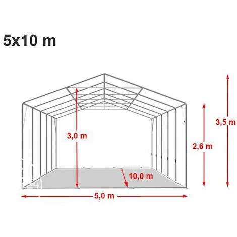 INTENT24.FR INTENT24 Hangar Tente De Stockage 5 X 10 M D'élevage De 2,60m De Hauteur Vert Fonce épaisses D'env. 500g/m² PVC Imperméables - Vert 7 INTENT24.FR INTENT24 Hangar Tente De Stockage 5 X 10 M D'élevage De 2,60m De Hauteur Vert Fonce épaisses D'env. 500g/m² PVC Imperméables - Vert - Image 5