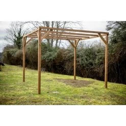 Habrita Pergola THONON En Bois Thermo Chauffé Sans Couverture 8,88 M² -Tente de réception Soldes 8338850 4