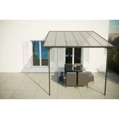 CONCEPT-USINE Tonelle Murale Carport 3,75 X 3,05 M FERRATO 11,44 M² - Gris -Tente de réception Soldes 8738084 3