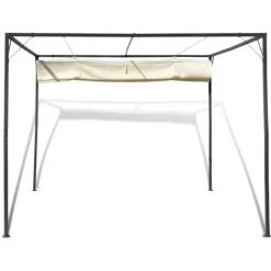 Chapiteau De Jardin Avec Auvent Rétractable Naturel VidaXL 11 Chapiteau De Jardin Avec Auvent Rétractable Naturel VidaXL -Tente de réception Soldes 930615 5